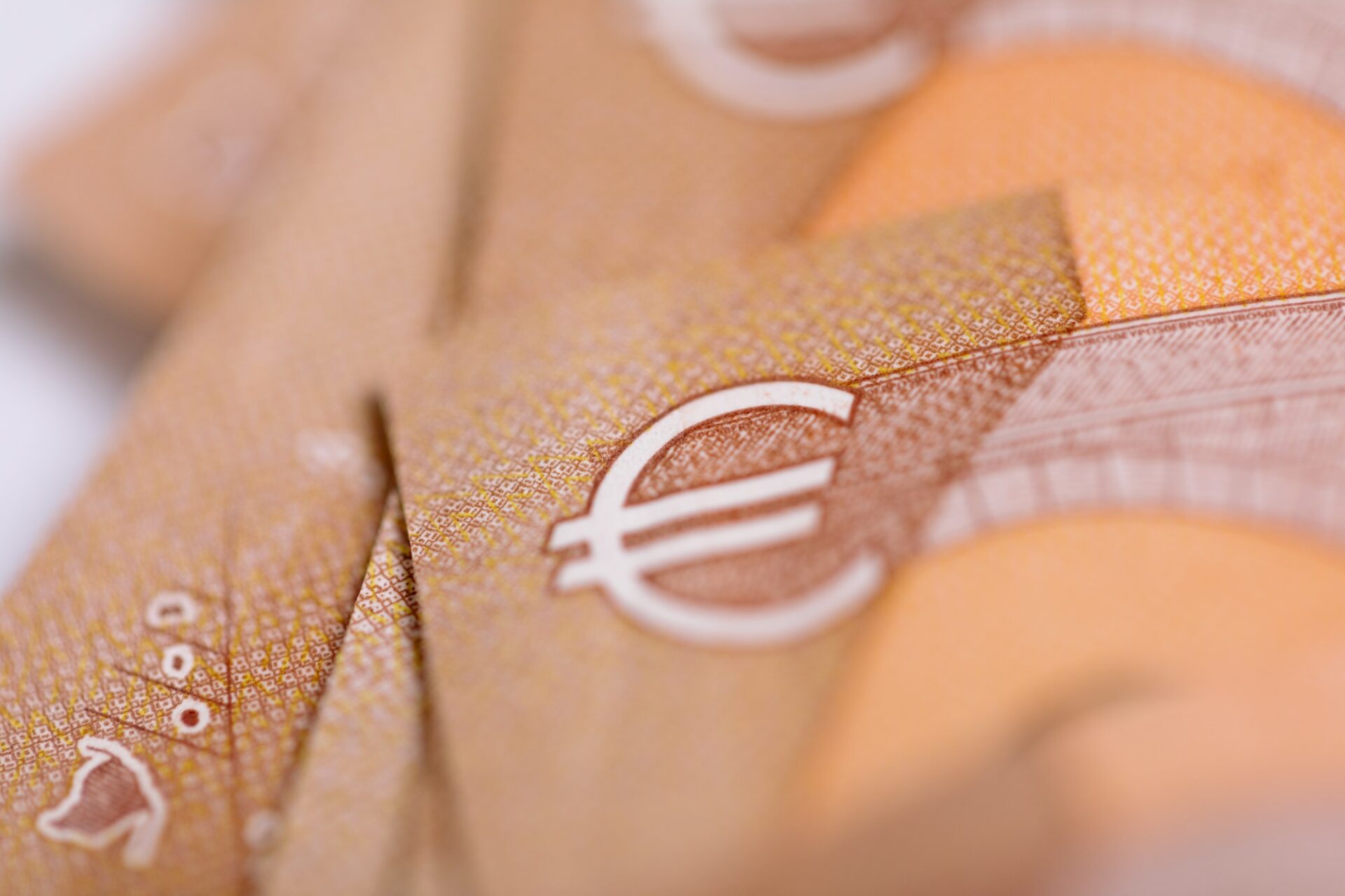 Closeup on fifty euros bank notes